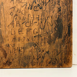ABC WXZ 1904, Densely Doodled Old Wooden Drawing/Drafting  Board