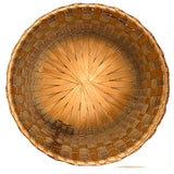 Very Fine Antique Wabanaki Ash Splint Lidded Basket with Curlicues