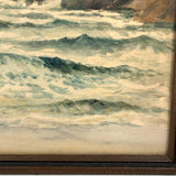 Lovely Early 20th Century Watercolor Seascape in Original Frame