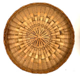 Very Fine Antique Wabanaki Ash Splint Lidded Basket with Curlicues