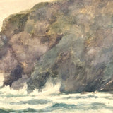 Lovely Early 20th Century Watercolor Seascape in Original Frame