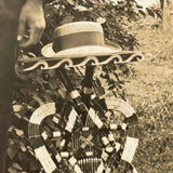 Proud Young Man with Wonderful Heart Decorated Folk Art Twig Table,  Early 1900s RPPC