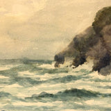 Lovely Early 20th Century Watercolor Seascape in Original Frame