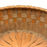 Very Fine Antique Wabanaki Ash Splint Lidded Basket with Curlicues