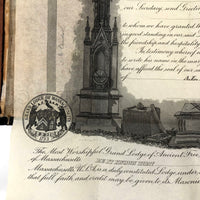 Lot of 1920s Masonic Emblem Drawings and Certificates
