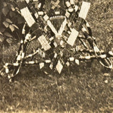 Proud Young Man with Wonderful Heart Decorated Folk Art Twig Table,  Early 1900s RPPC