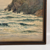 Lovely Early 20th Century Watercolor Seascape in Original Frame