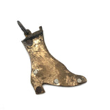 Charming Antique Folk Art Boot Shaped Boot Lacer on Loop