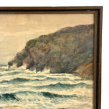 Lovely Early 20th Century Watercolor Seascape in Original Frame