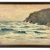 Lovely Early 20th Century Watercolor Seascape in Original Frame