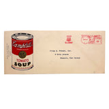 Loaded 1947 Postmarked Campbell's Tomato Soup Cover Addressed to Allen B. Dumont Inc. (with US Army Stamp)