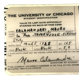 Portrait of a Young Intellectual: Mauro Calamandrei, University of Chicago Student Photo ID,  1952