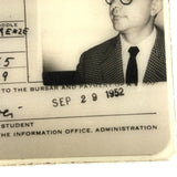 Portrait of a Young Intellectual: Mauro Calamandrei, University of Chicago Student Photo ID,  1952