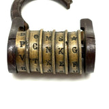 Scarce 18th/19th Century French Five Dial Letter Code Barrel Lock
