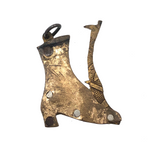 Charming Antique Folk Art Boot Shaped Boot Lacer on Loop