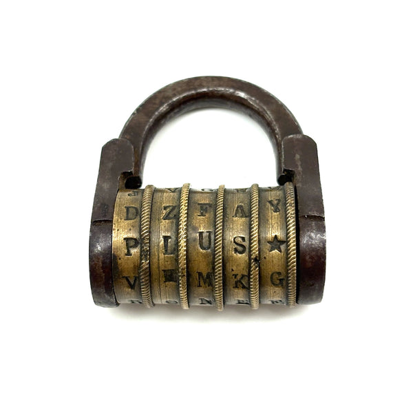 Scarce 18th/19th Century French Five Dial Letter Code Barrel Lock