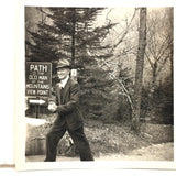 (Gleefully Exiting the) Path to the Old Man of the Mountains, c. 1950s Velox Snapshot
