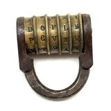 Scarce 18th/19th Century French Five Dial Letter Code Barrel Lock