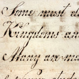 Kingdoms and Crowns Must in the Dust Be Laid, George Smith's Very Excellent 1828 Penmanship Sample, Double-sided