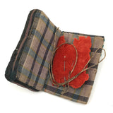 Fantastic 19th Century Very Finely Beaded Green and White Checkerboard Patterned Needlebook/Pinkeep