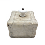 Antique Carved Marble Doorstop with Porcelain Handle