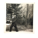 (Gleefully Exiting the) Path to the Old Man of the Mountains, c. 1950s Velox Snapshot
