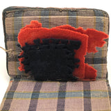 Fantastic 19th Century Very Finely Beaded Green and White Checkerboard Patterned Needlebook/Pinkeep