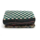 Fantastic 19th Century Very Finely Beaded Green and White Checkerboard Patterned Needlebook/Pinkeep