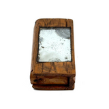 Unusual Antique Hand-carved Fragment Mirror Vesta with Slide Openings at Both Ends, Presumed Earlier 19th Century (Copy)
