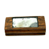 Unusual Antique Hand-carved Fragment Mirror Vesta with Slide Openings at Both Ends, Presumed Earlier 19th Century (Copy)