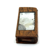 Unusual Antique Hand-carved Fragment Mirror Vesta with Slide Openings at Both Ends, Presumed Earlier 19th Century (Copy)