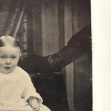 Young Child with Mother's Arm and Patterned Drape, Antique Tintype