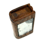 Unusual Antique Hand-carved Fragment Mirror Vesta with Slide Openings at Both Ends, Presumed Earlier 19th Century (Copy)