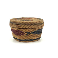 Macah Northwest Coast Native American Bear Grass Basket with Whales