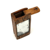 Unusual Antique Hand-carved Fragment Mirror Vesta with Slide Openings at Both Ends, Presumed Earlier 19th Century (Copy)