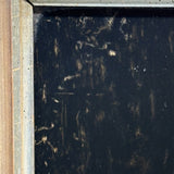 Big Blooms in Basket-like Urn with Scroll Handles, Large Antique Reverse Glass Tinsel Painting