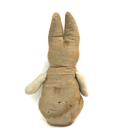 Much Loved Old Handmade Rag Bunny with Many Darned Spots