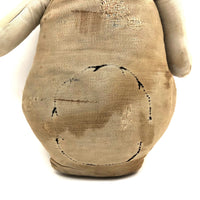 Much Loved Old Handmade Rag Bunny with Many Darned Spots