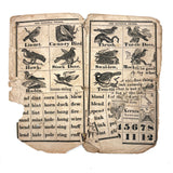 Scarce, Wonderful, Much Worn and Torn 1844 New National Primer with Hand-sewn Repair Everywhere