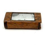 Unusual Antique Hand-carved Fragment Mirror Vesta with Slide Openings at Both Ends, Presumed Earlier 19th Century (Copy)