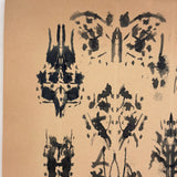 Skulls, Bodies, Butterflies: Two Pages of Evocative Earlyish 20th Century School Work Ink Blot Exercises