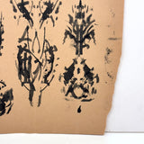Skulls, Bodies, Butterflies: Two Pages of Evocative Earlyish 20th Century School Work Ink Blot Exercises