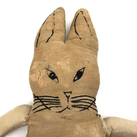 Much Loved Old Handmade Rag Bunny with Many Darned Spots