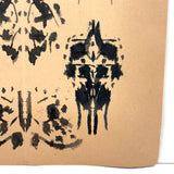 Skulls, Bodies, Butterflies: Two Pages of Evocative Earlyish 20th Century School Work Ink Blot Exercises