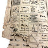 Scarce, Wonderful, Much Worn and Torn 1844 New National Primer with Hand-sewn Repair Everywhere