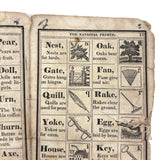 Scarce, Wonderful, Much Worn and Torn 1844 New National Primer with Hand-sewn Repair Everywhere