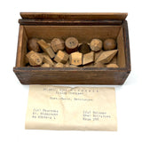 Unusual and Wonderful 19th Century Set of Miniature Geometric Solids in 19th Century Signed Dovetailed Box