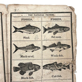 Scarce, Wonderful, Much Worn and Torn 1844 New National Primer with Hand-sewn Repair Everywhere