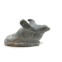 Marvelous Isah Papialuk (Povungnituk Inuit) 1985 Carved Stone "Winged" Seal