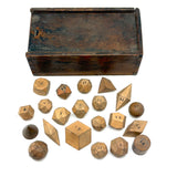 Unusual and Wonderful 19th Century Set of Miniature Geometric Solids in 19th Century Signed Dovetailed Box